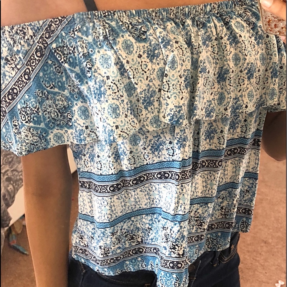 Rue 21 Blue off the shoulder top